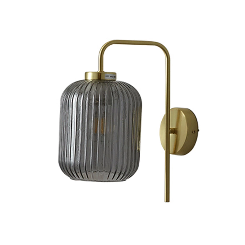 Indoor bedside glass modern and warm wall lamp